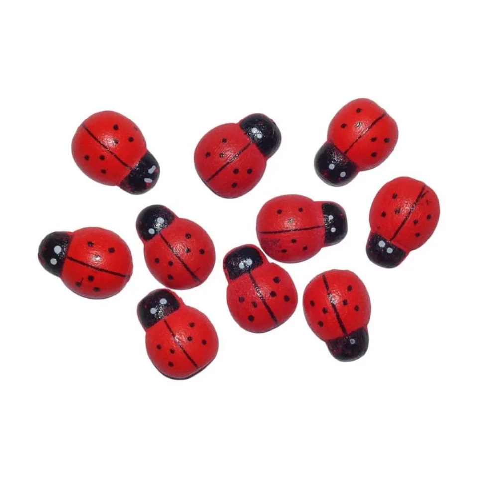 Buburuze din lemn pentru decorare Junior, 10 buc.