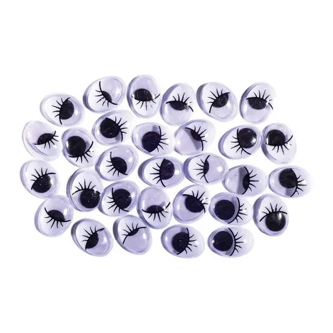 Ochi mobili Junior, ovali cu gene, 12 x 16 mm, 30 buc.