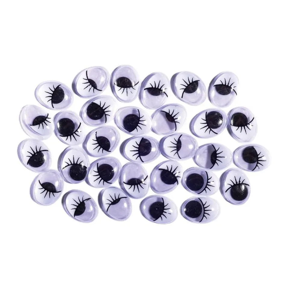 Ochi mobili Junior, ovali cu gene, 12 x 16 mm, 30 buc.