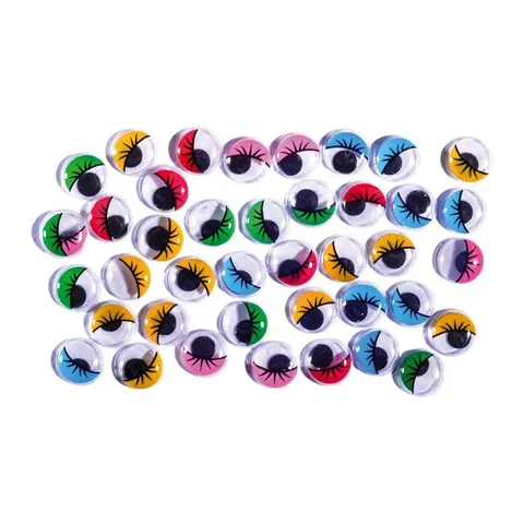 Ochi mobili Junior, colorați, cu gene, 12 mm, 40 buc.