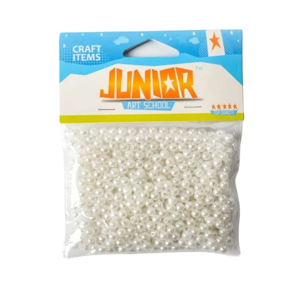 Perle decorative Junior, 8 mm, 30 g, alb