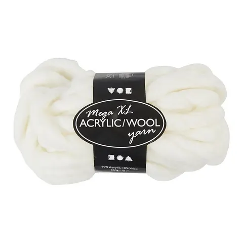 Fir Creativ Company, acrilic/lână, 15 m, 300 g, alb