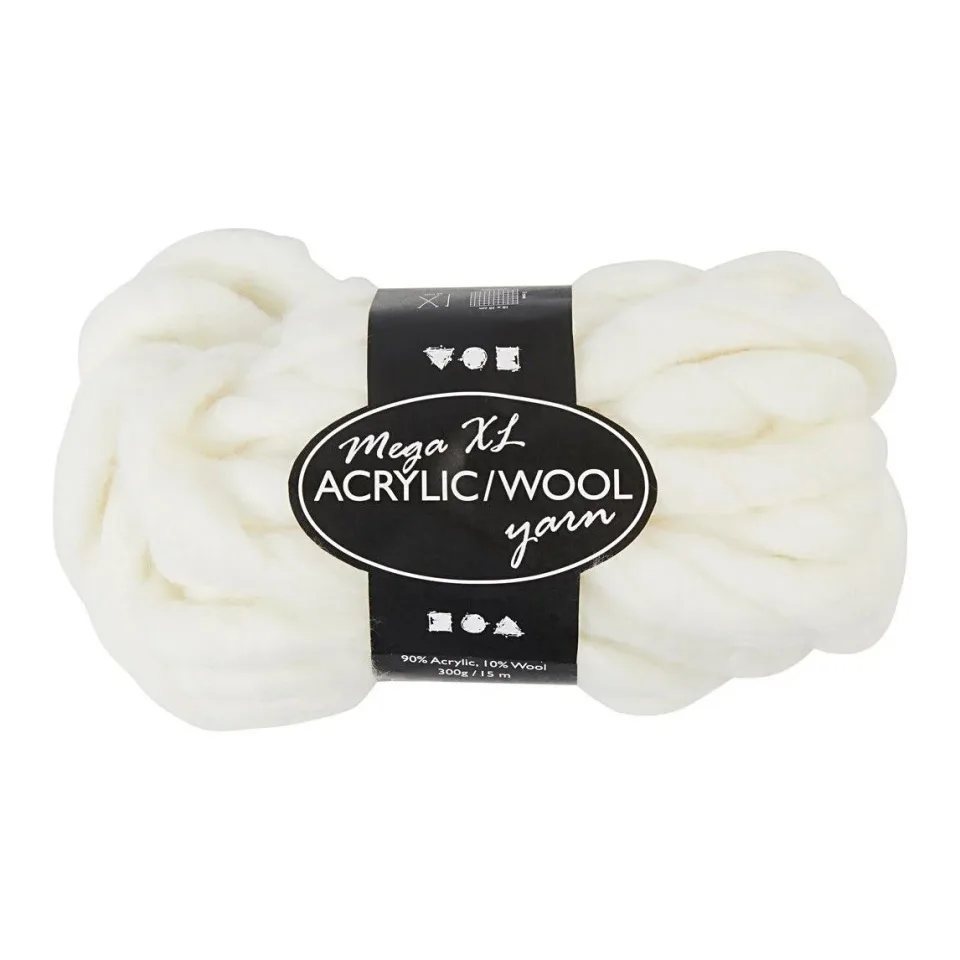 Fir Creativ Company, acrilic/lână, 15 m, 300 g, alb