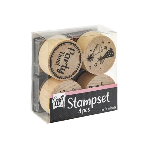 Craft ID Ștampile Aniversare, cu tușiere incluse, 4 buc.