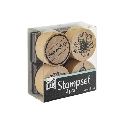 Craft ID Ștampile Natură, cu tușiere incluse, 4 buc.