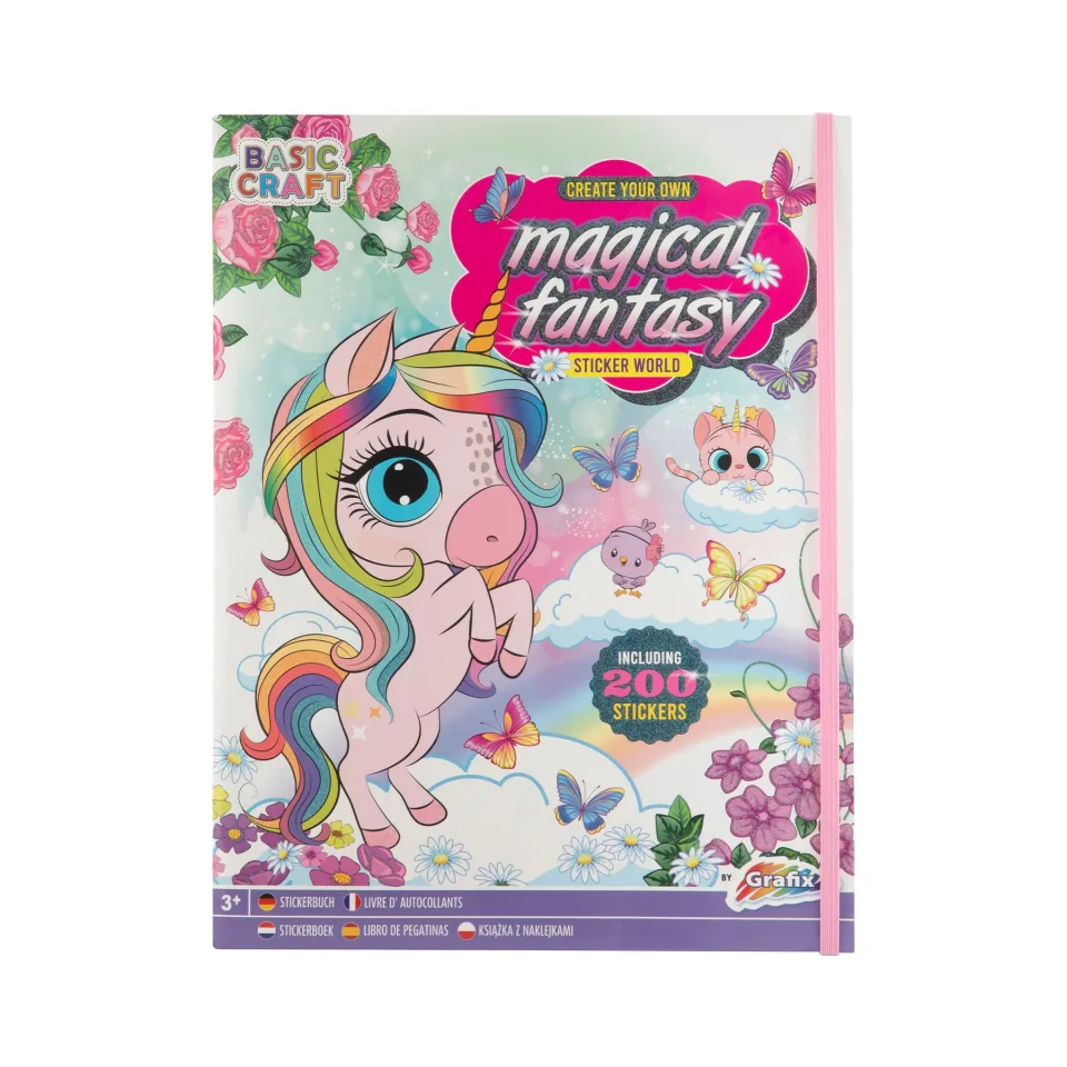 Moxy Caiet cu abțibilduri Fantasy, cu 200 de abțibilduri