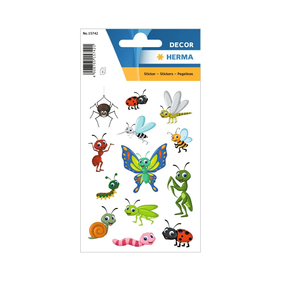 Herma Abțibilduri Insecte, târâtoare și zburătoare, 1 coală