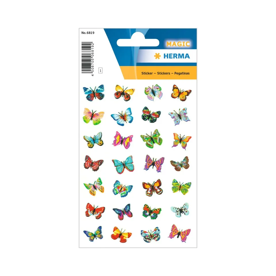 Herma Etichete autoadezive Fluturi, sclipici, 1 coală