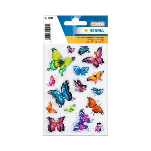 Herma Etichete autoadezive Fluturi, 3D, 1 coală