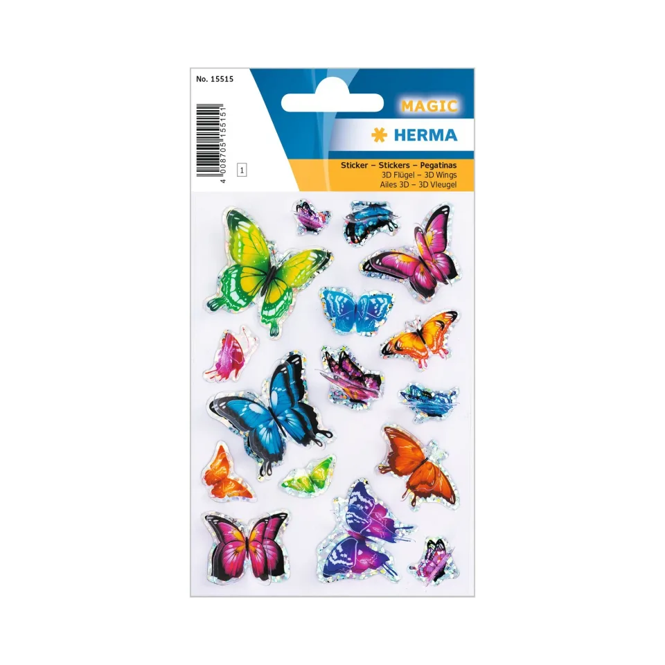 Herma Etichete autoadezive Fluturi, 3D, 1 coală