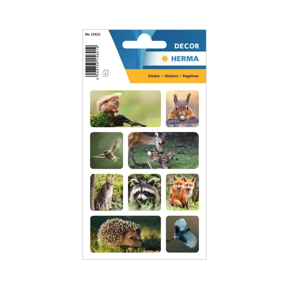 Herma Etichete autoadezive Animale sălbatice, 3 coli