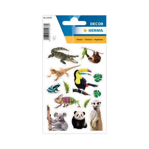 Herma Etichete autoadezive Animale exotice, 3 coli