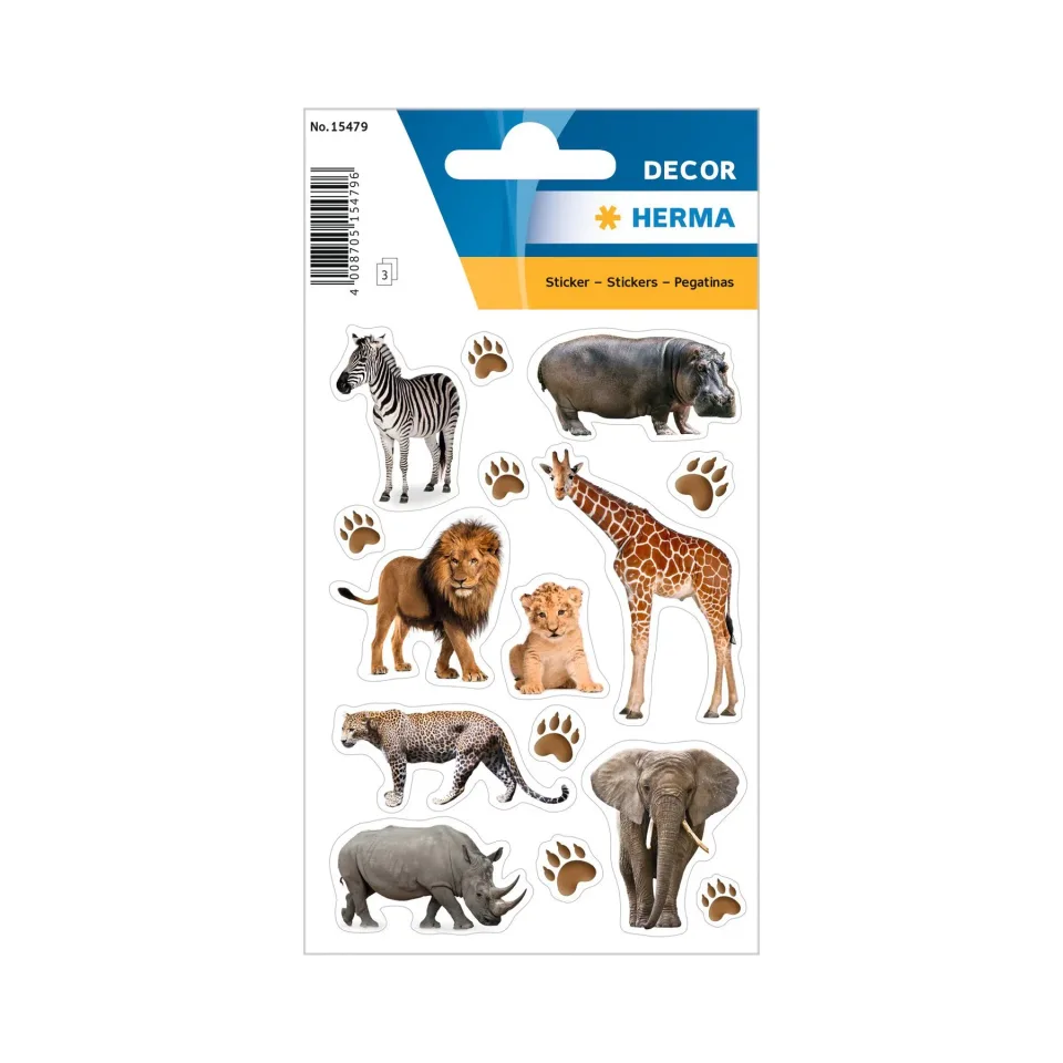 Herma Etichete autoadezive Animale africane, 3 coli