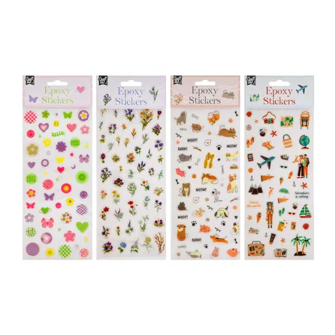 Craft ID Abțibilduri, epoxidice, asortate, set de 48