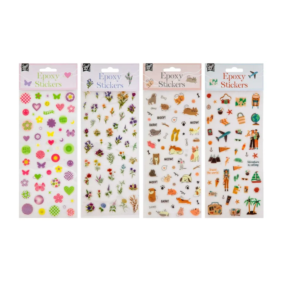 Craft ID Abțibilduri, epoxidice, asortate, set de 48