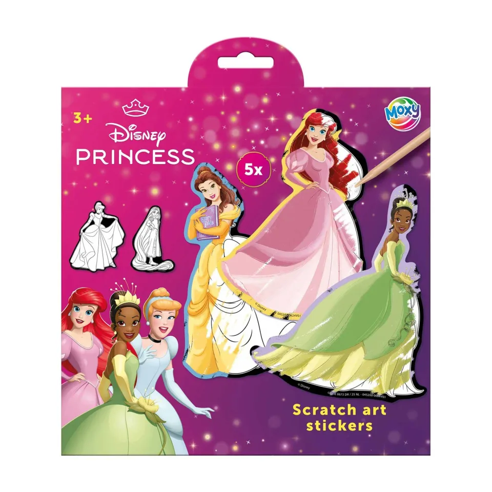 Moxy Abțibilduri răzuibile Prințesele Disney, 5 buc.