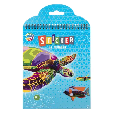 Moxy Carte cu abțibilduri după numere - Animale, 12 modele