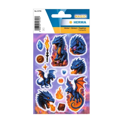 Herma Abțibilduri Dragon, PVC, 14 buc.