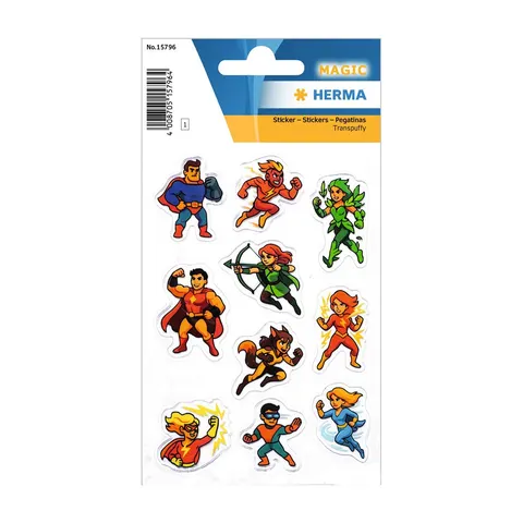 Herma Abțibilduri Supereroi, PVC, 10 buc.