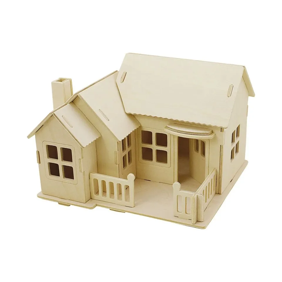 Creativ Company Căsuță 3D, pentru asamblare și decorare, cu terasă, 19 x 17.5 x 15 cm