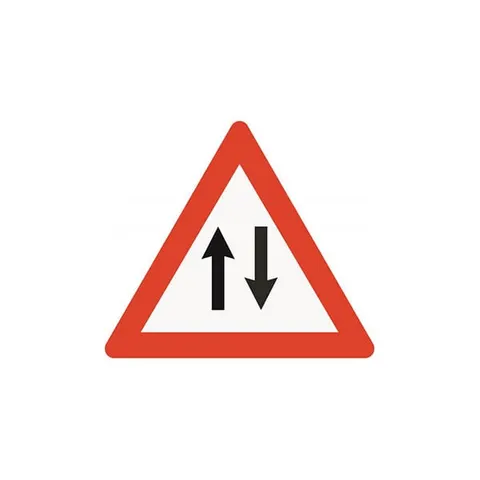 Indicator rutier A30 – Circulație în ambele sensuri, cu suport