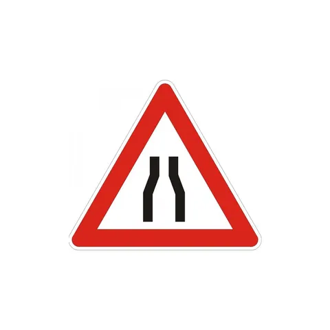 Indicator rutier A7 - Drum îngustat pe ambele părți, cu suport