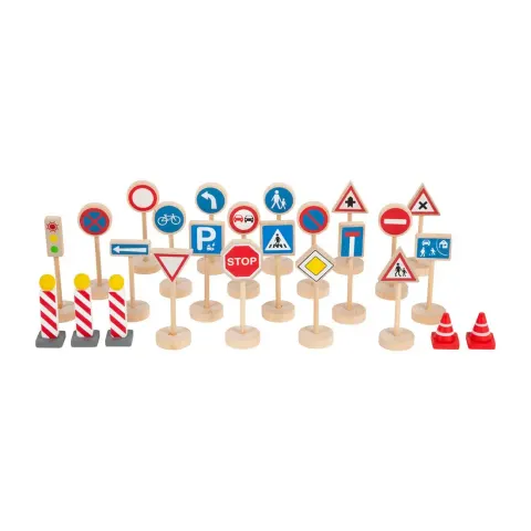 Set Small Foot semne de circulație, lemn, 25 buc.