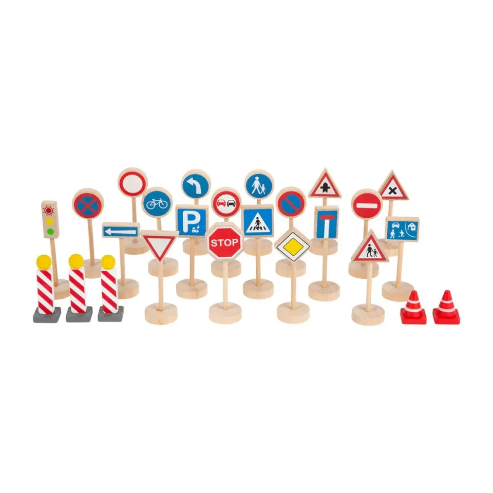 Set Small Foot semne de circulație, lemn, 25 buc.