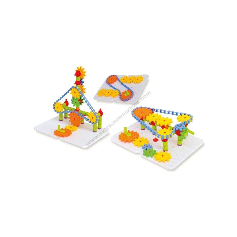Set de construcție Nowa Szkola, roți dințate cu lanț, 170 piese