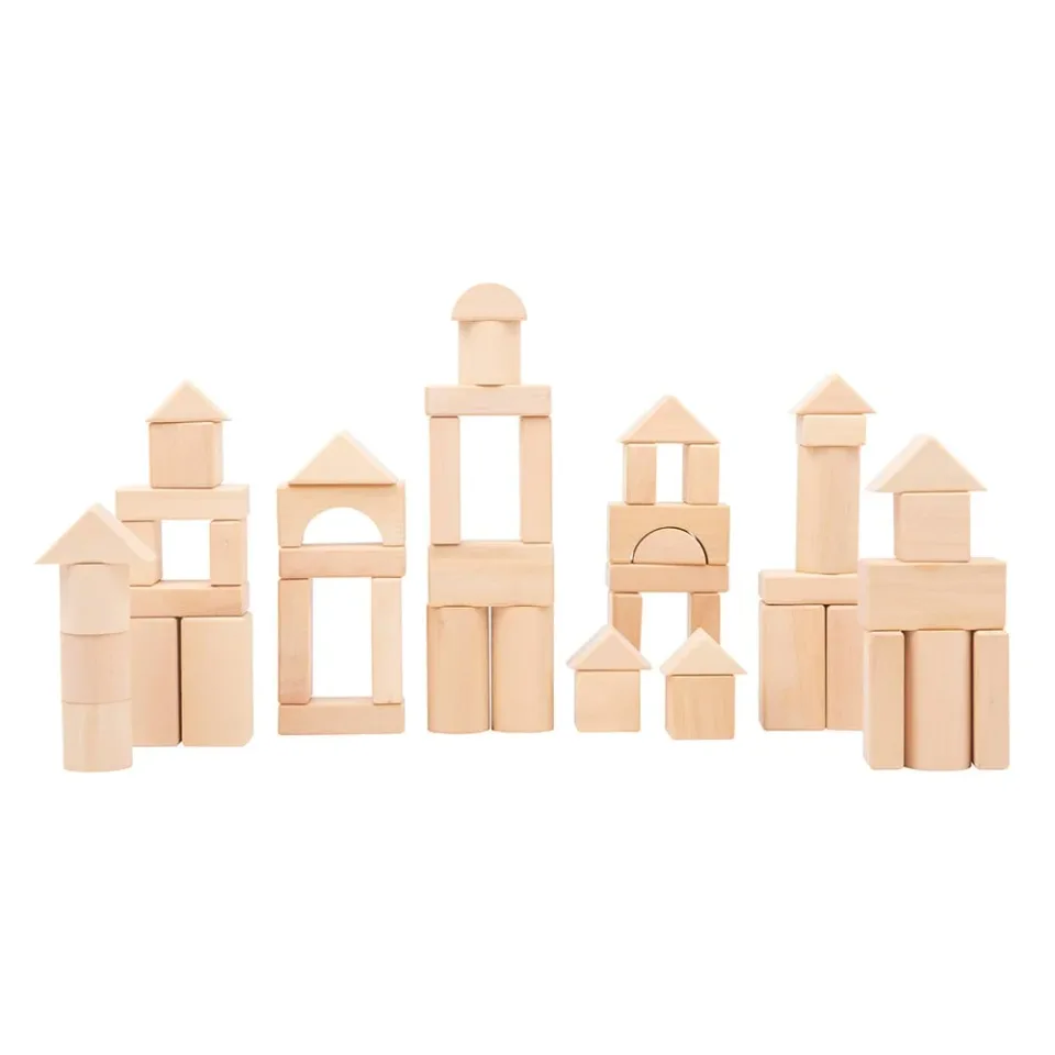 Small Foot Constructor, din lemn, în geantă textilă, 50 buc.