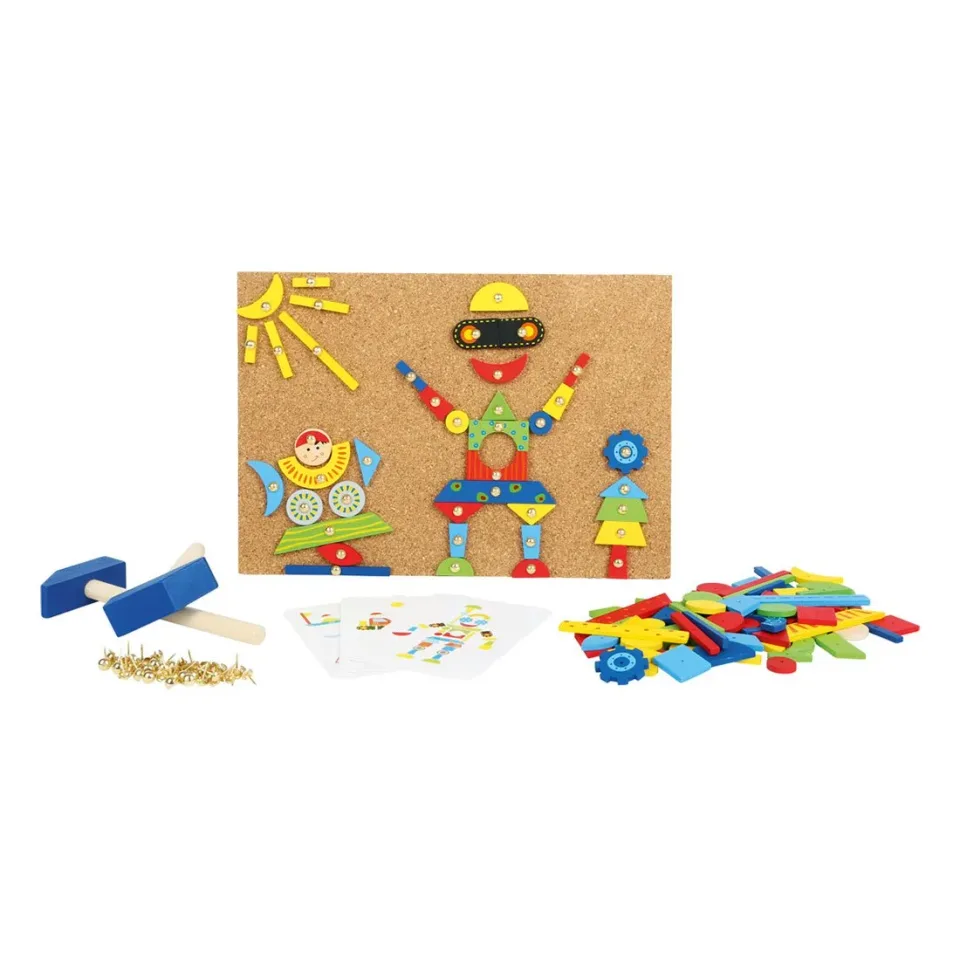 Small Foot Mozaic Roboți, din lemn, cu ciocan