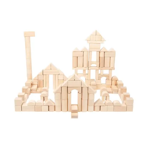 Set de construcție Small Foot, lemn, în geantă textilă, 200 buc.