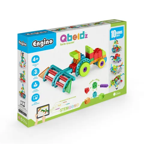 Engino Constructor Qboidz – Tractor agricol, 10 în 1