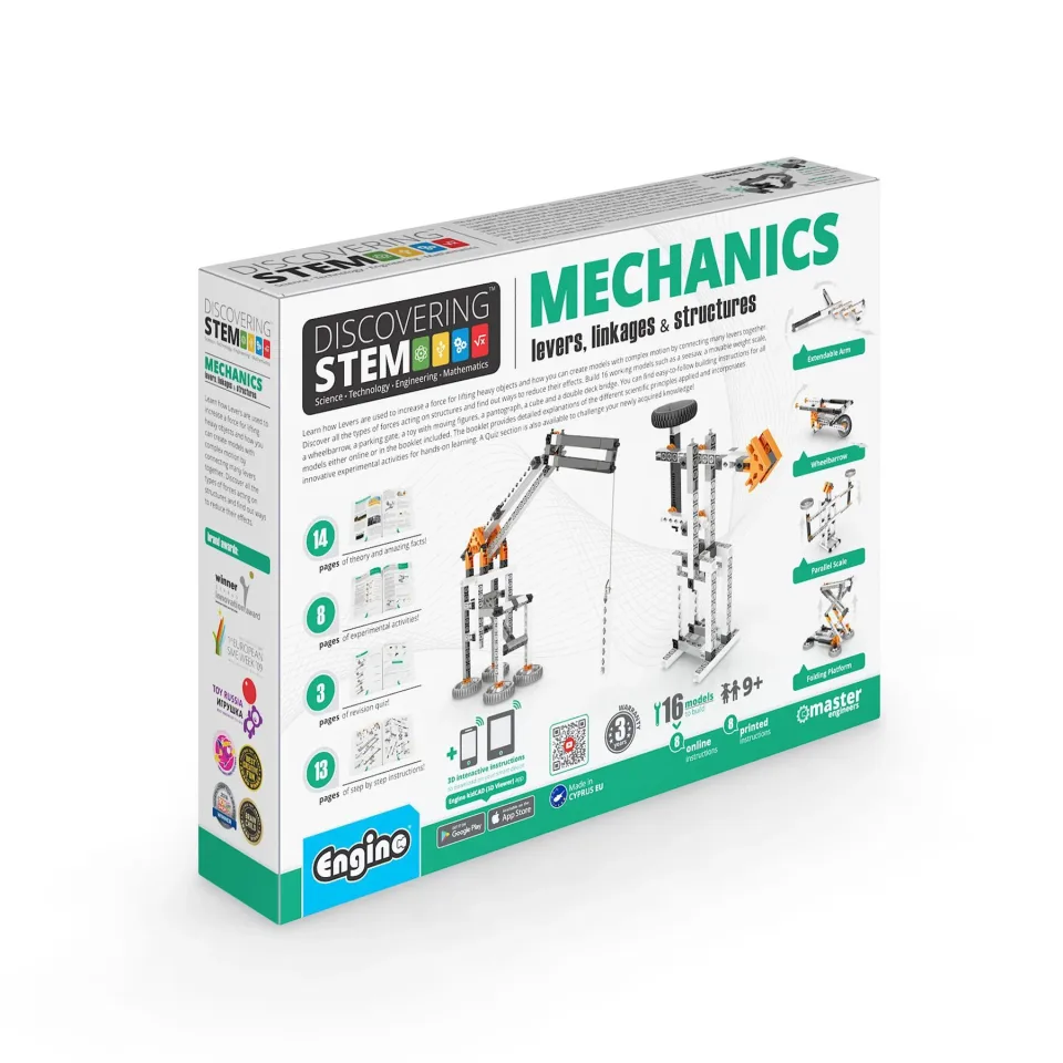 Set de Construcție Engino STEM Mecanica - Pârghii, Legături și Structuri