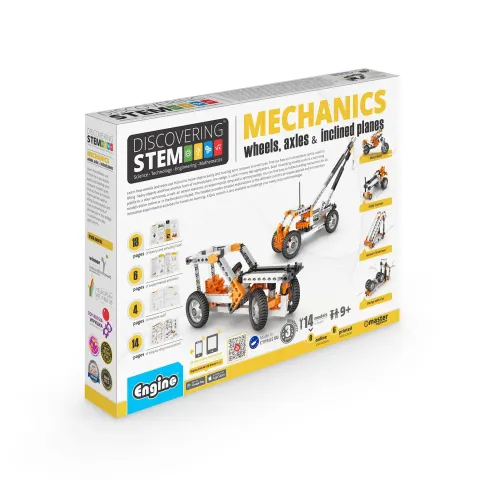 Engino STEM Mecanică – Roți, axe, înclinații, plane