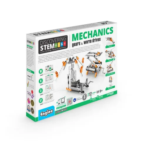 Set de construcție Engino STEM Mecanica - Roți dințate și axe