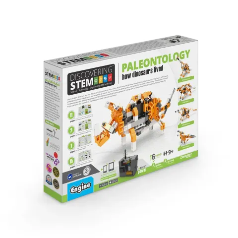 Set de construcție Engino STEM Paleontologie – Învață despre dinozauri