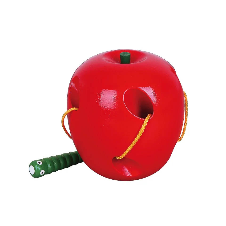 Jucărie Nowa Szkola Apple & worm pentru înșirat, din lemn