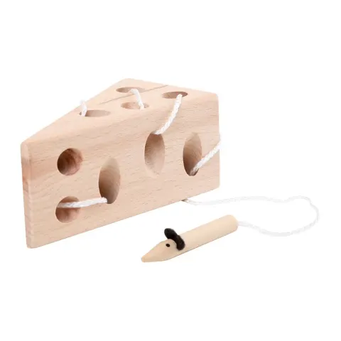 Joc de trasat mic Small Foot Cașcaval cu șoricel, din lemn