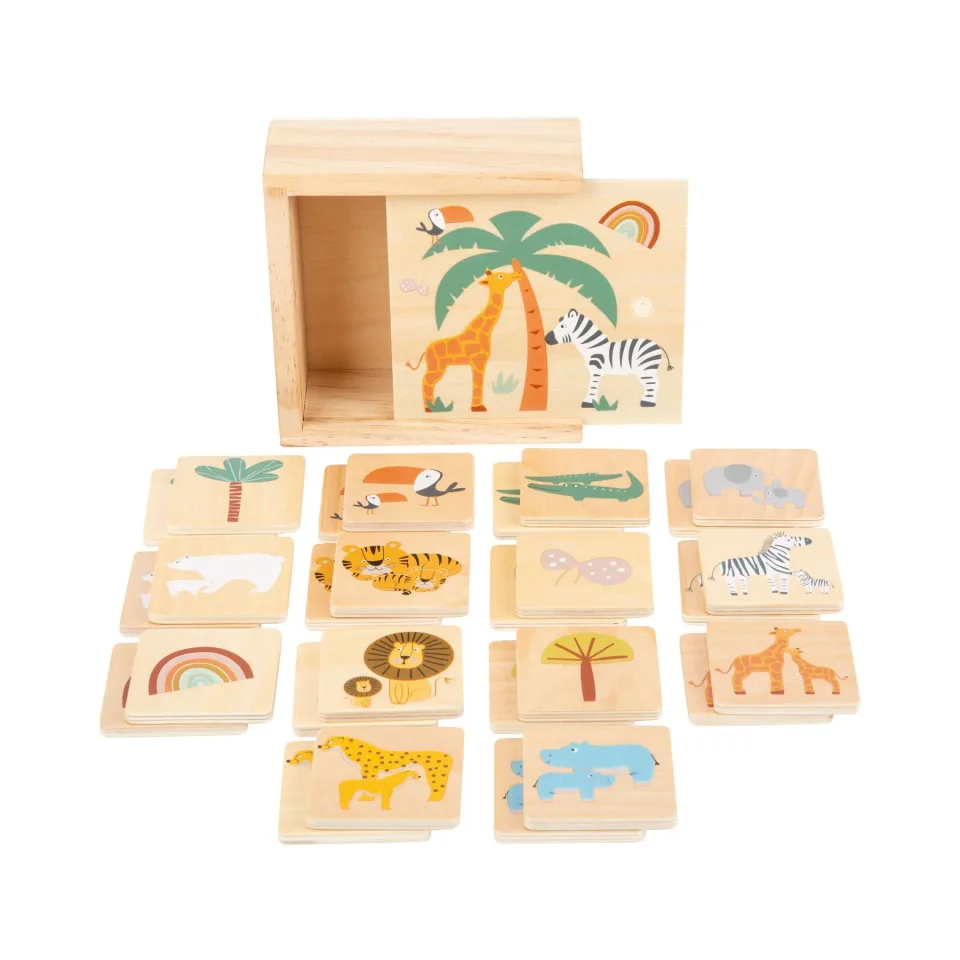 Joc de Memorie Small Foot Safari, lemn, 28 piese