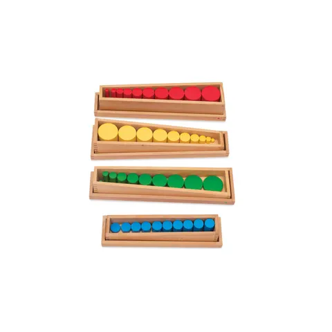 Cilindri Montessori Nowa Szkola, lemn, colorați