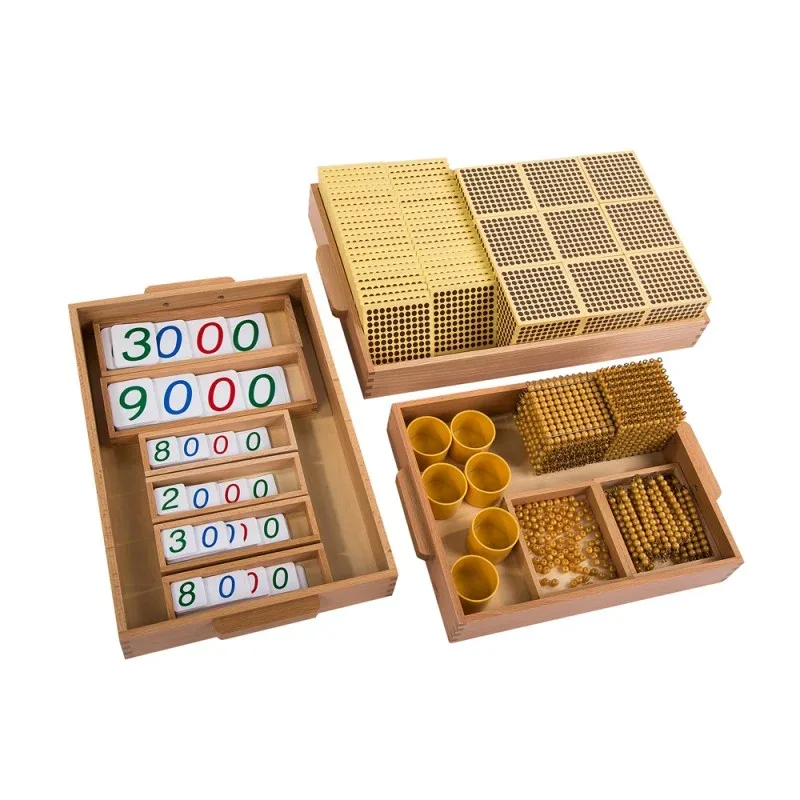 Set Montessori, mare, auriu
