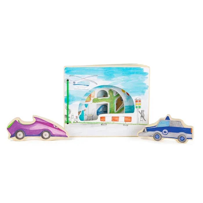 Small Foot Carte Poliția, interactivă, din lemn