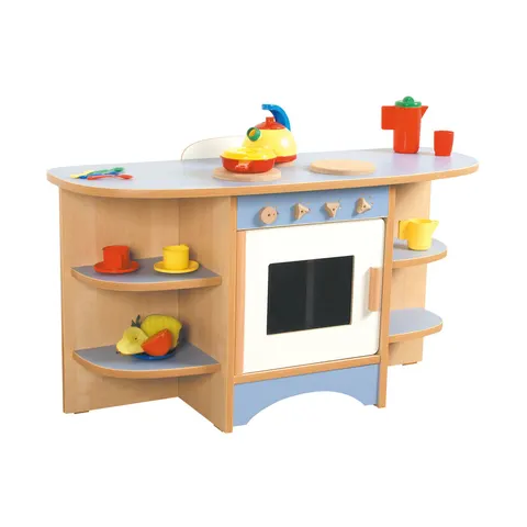 Nowa Szkola Kitchen pentru copii, 3 plite și cuptor, 104 x 37 x 56 cm, albastru