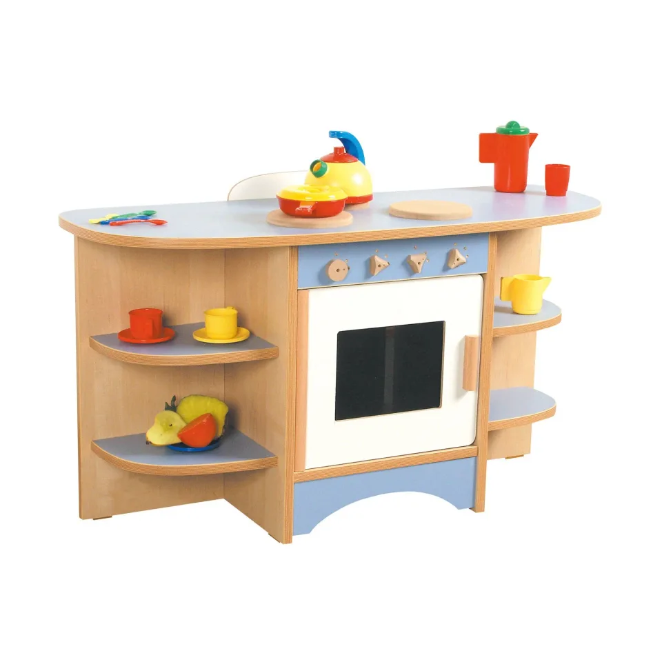 Nowa Szkola Kitchen pentru copii, 3 plite și cuptor, 104 x 37 x 56 cm, albastru