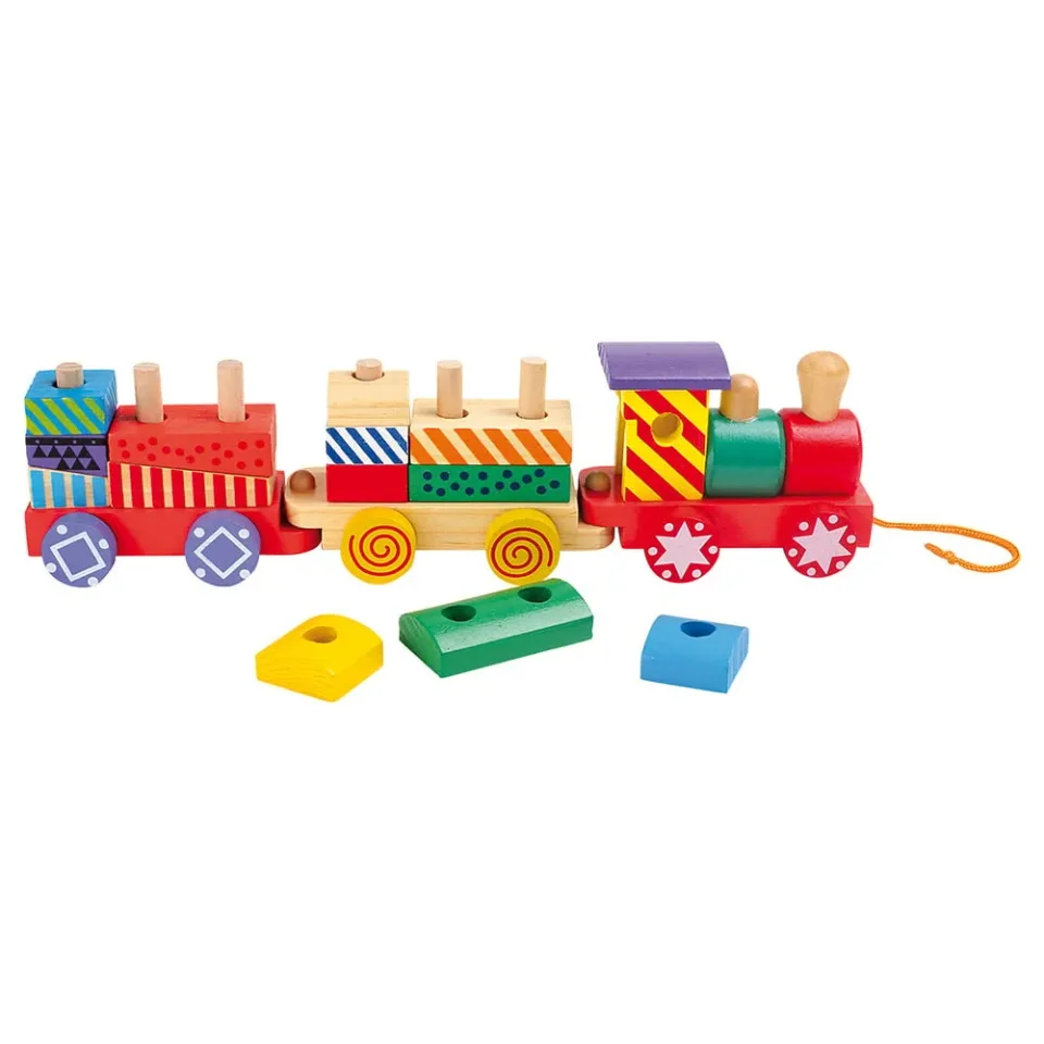 Set tren Small Foot, lemn, 16 bucăți, 32 x 6 x 8 cm