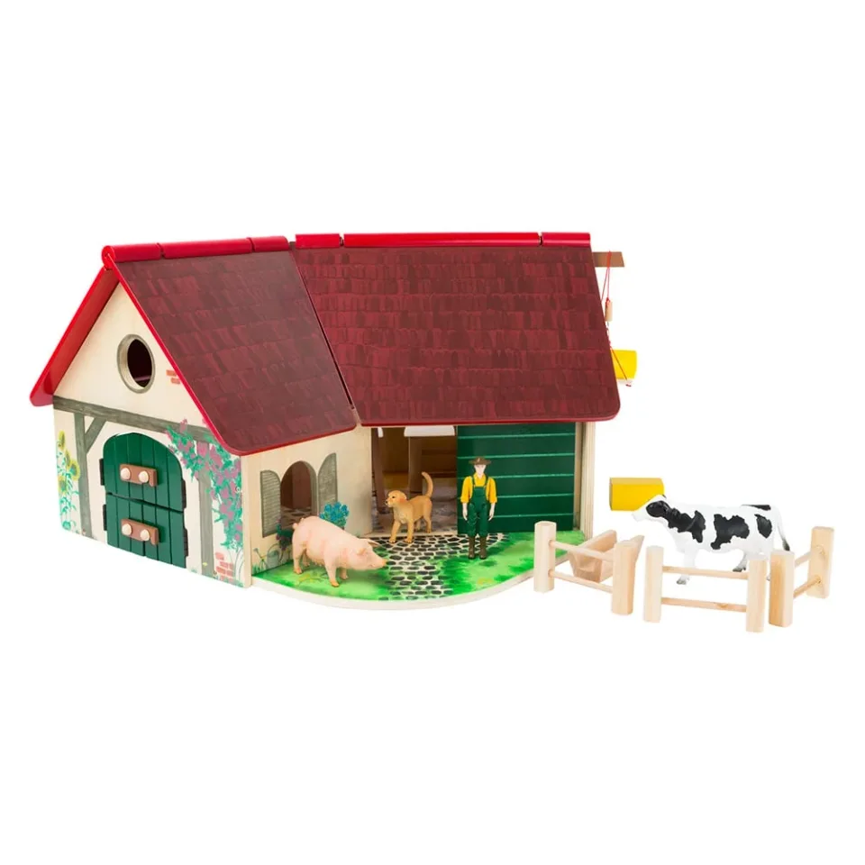 Ferma Small Foot cu animale, lemn, 11 buc.
