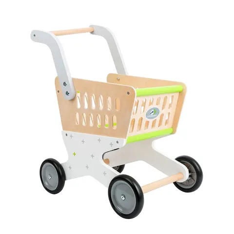 Carucior de cumpărături Small Foot, pentru copii, din lemn, 41 x 29 x 48 cm