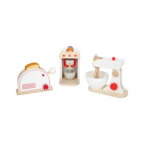 Set electrocasnice de bucătărie Small Foot, lemn, 12 buc.