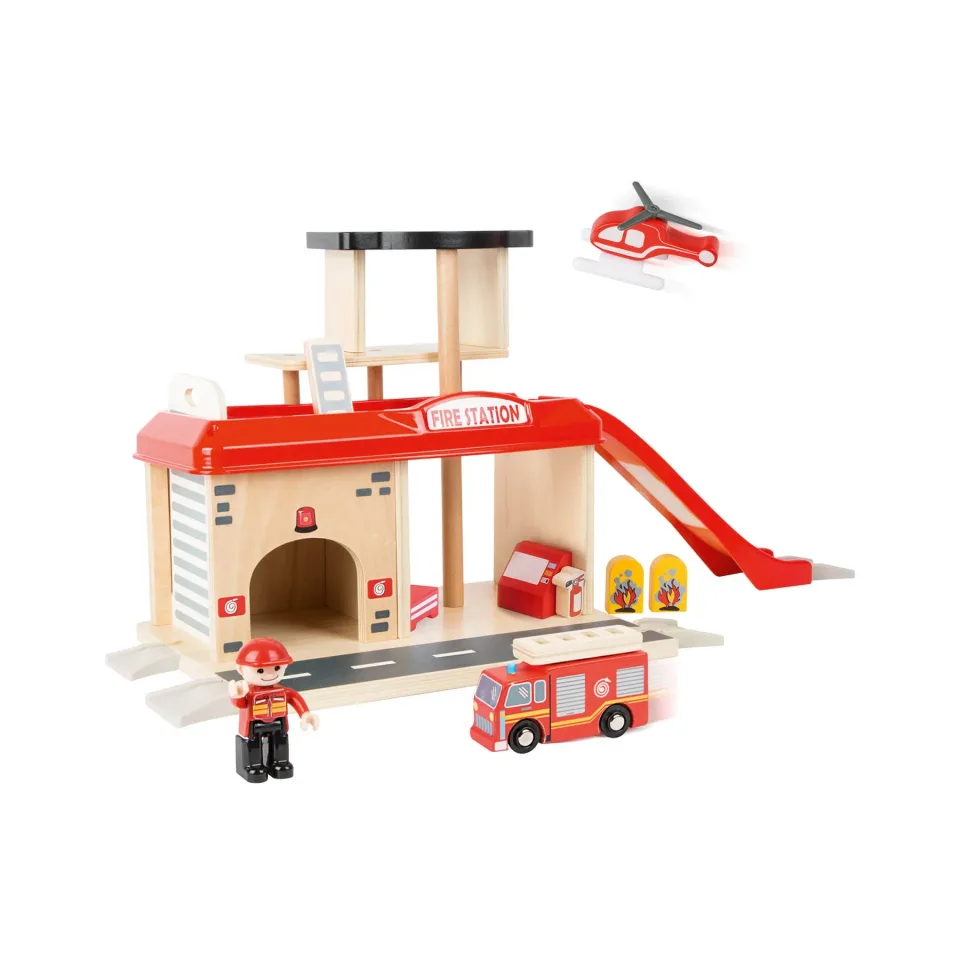 Stație de pompieri Small Foot, cu accesorii, 15 buc.
